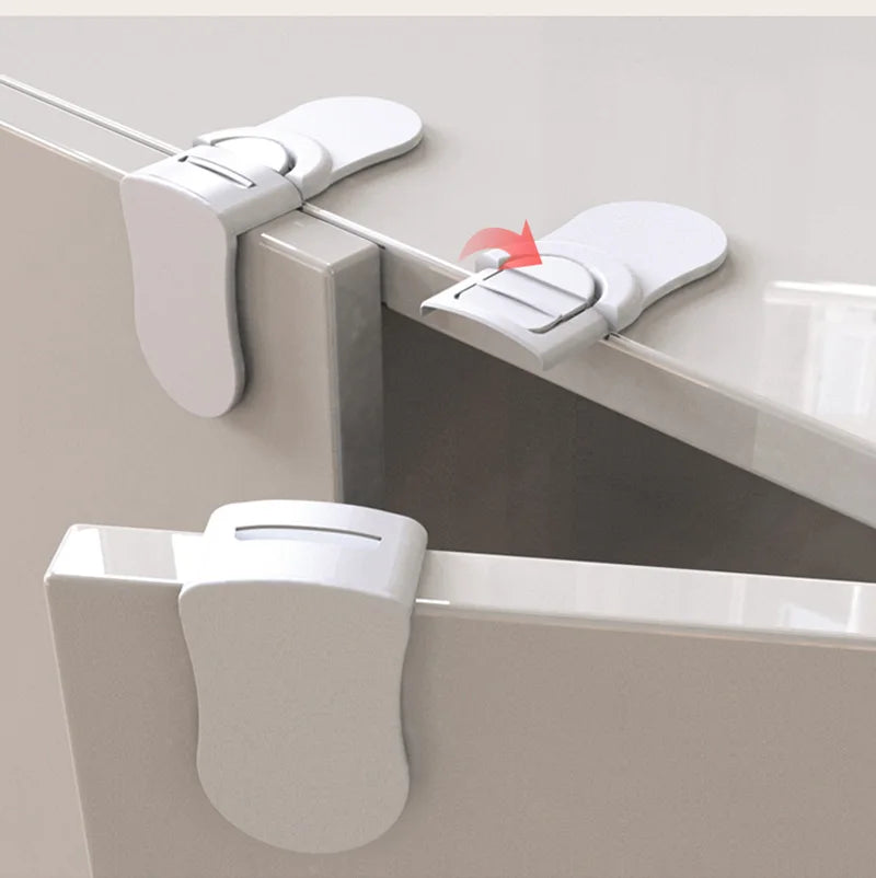 Baby Safety Drawer Lock – White Anti-Pinch Cabinet Buckle