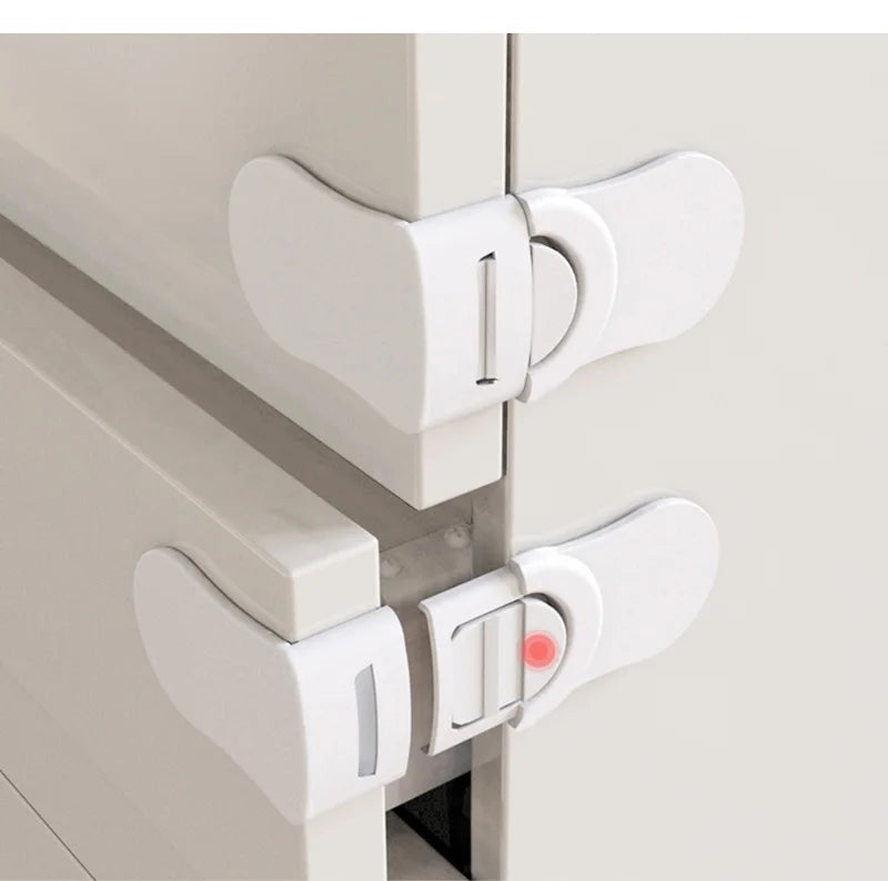 Baby Safety Drawer Lock – White Anti-Pinch Cabinet Buckle