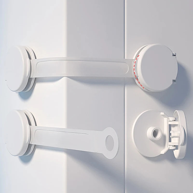 Baby Safety Drawer Lock – White Anti-Pinch Cabinet Buckle
