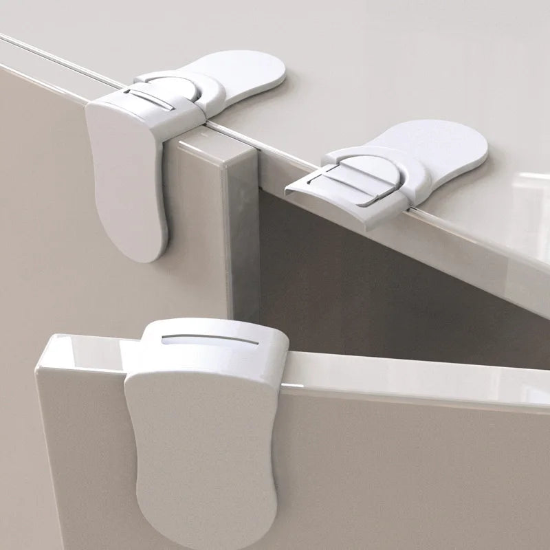 Baby Safety Drawer Lock – White Anti-Pinch Cabinet Buckle