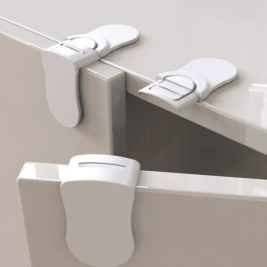Baby Safety Drawer Lock – White Anti-Pinch Cabinet Buckle