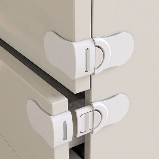 Baby Safety Drawer Lock – White Anti-Pinch Cabinet Buckle