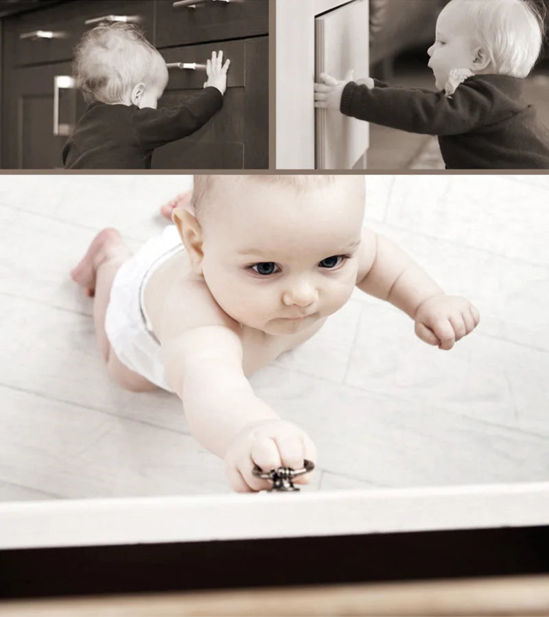 Baby Safety Drawer Lock – White Anti-Pinch Cabinet Buckle